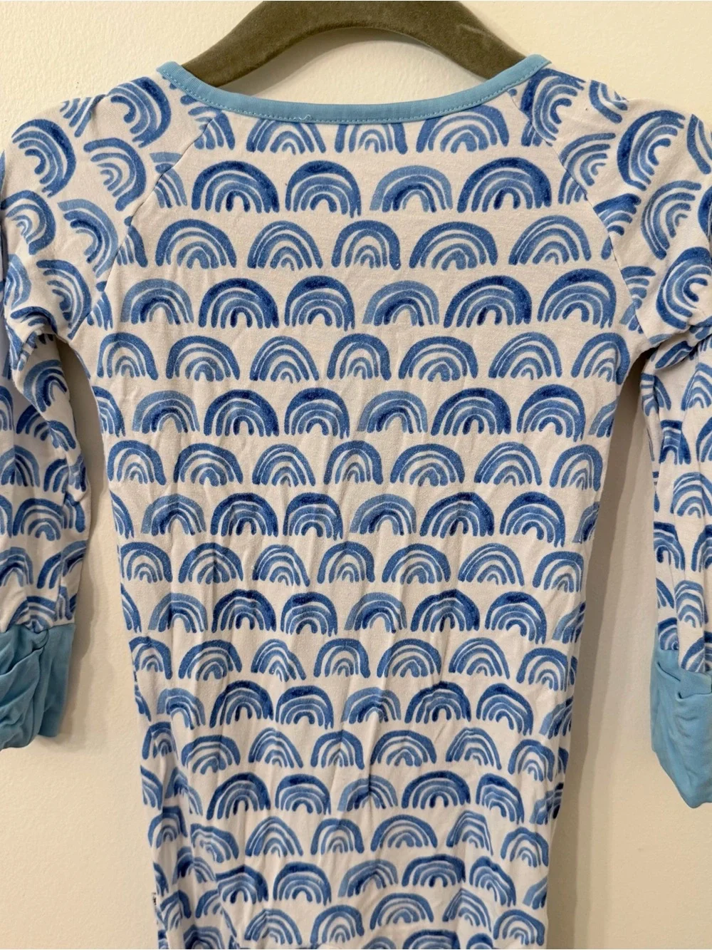 Little Sleepies Blue Rainbow Print Footed One-Piece Pajama